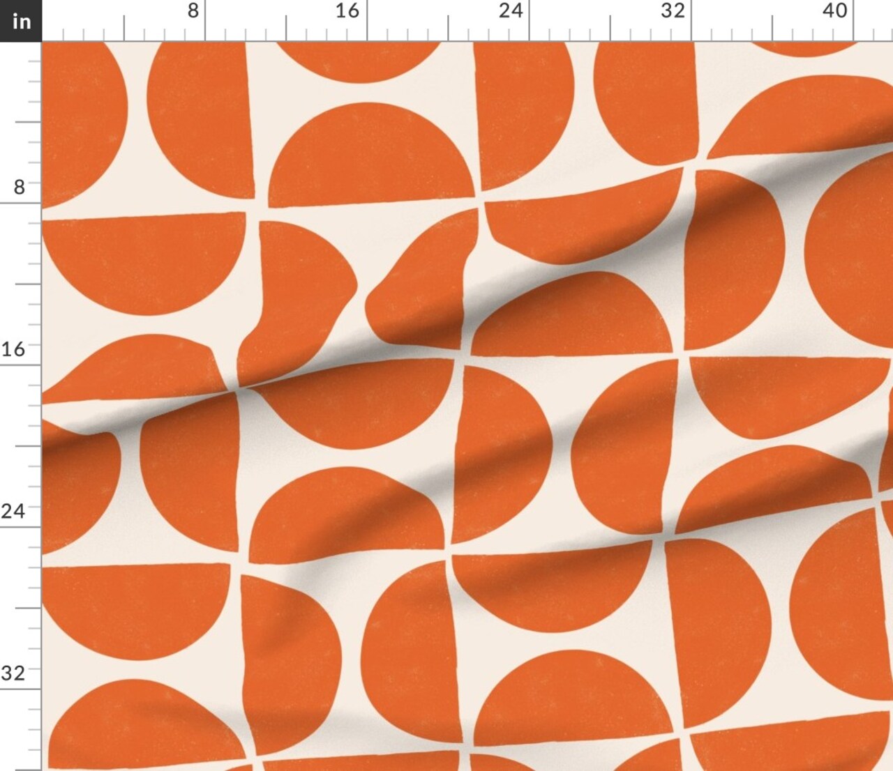 Mod Shapes Retro Geometric Large Scale Bold Mcm Minimalism Custom Printed Fabric by Spoonflower Various Fabrics by the Yard or Fat Quarter